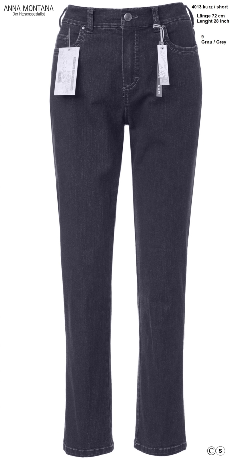 Dora 4013 Short sizes trousers / jeans with small lateral elastic band on waistband up to size 50 / ANNA MONTANA